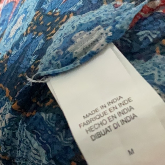 Lucky Brand Medallion Print Sheer Blouse - Picture 13 of 14